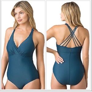 Prana Women's Kayana D-Cup One Piece 38D Large Atlantic